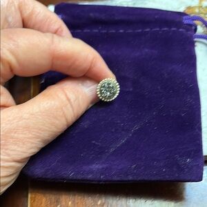 Silver and Black druzy quartz Stud Earring ONE earring only